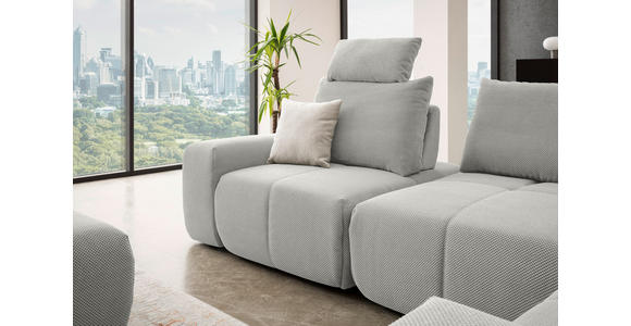 ECKSOFA in Velours Greige 326/236 cm - Greige/Schwarz, Design, Kunststoff/Textil (326/236cm) - Xora