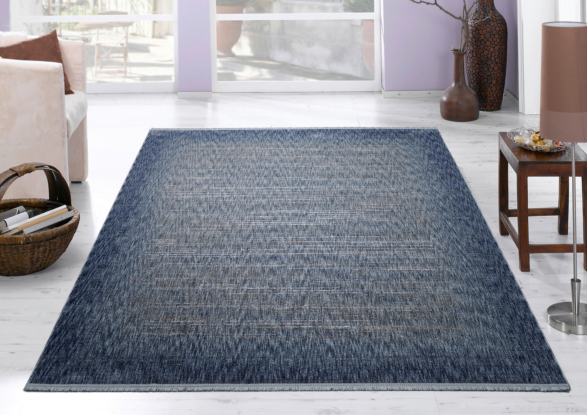 WEBTEPPICH 65/130 cm Memphis Blau  - Blau, Design, Textil (65/130cm) - Musterring