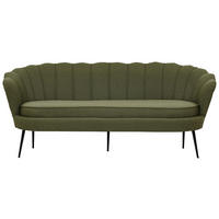 2-SITZER-SOFA Schwarz, Olivgrün  - Schwarz/Olivgrün, Design, Textil/Metall (180/78.5/78cm) - Livetastic