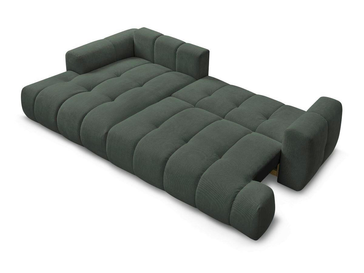 ECKSCHLAFSOFA FUJI Leinenoptik Grün  inkl.  - Schwarz/Grün, MODERN, Kunststoff/Textil (160/292cm)