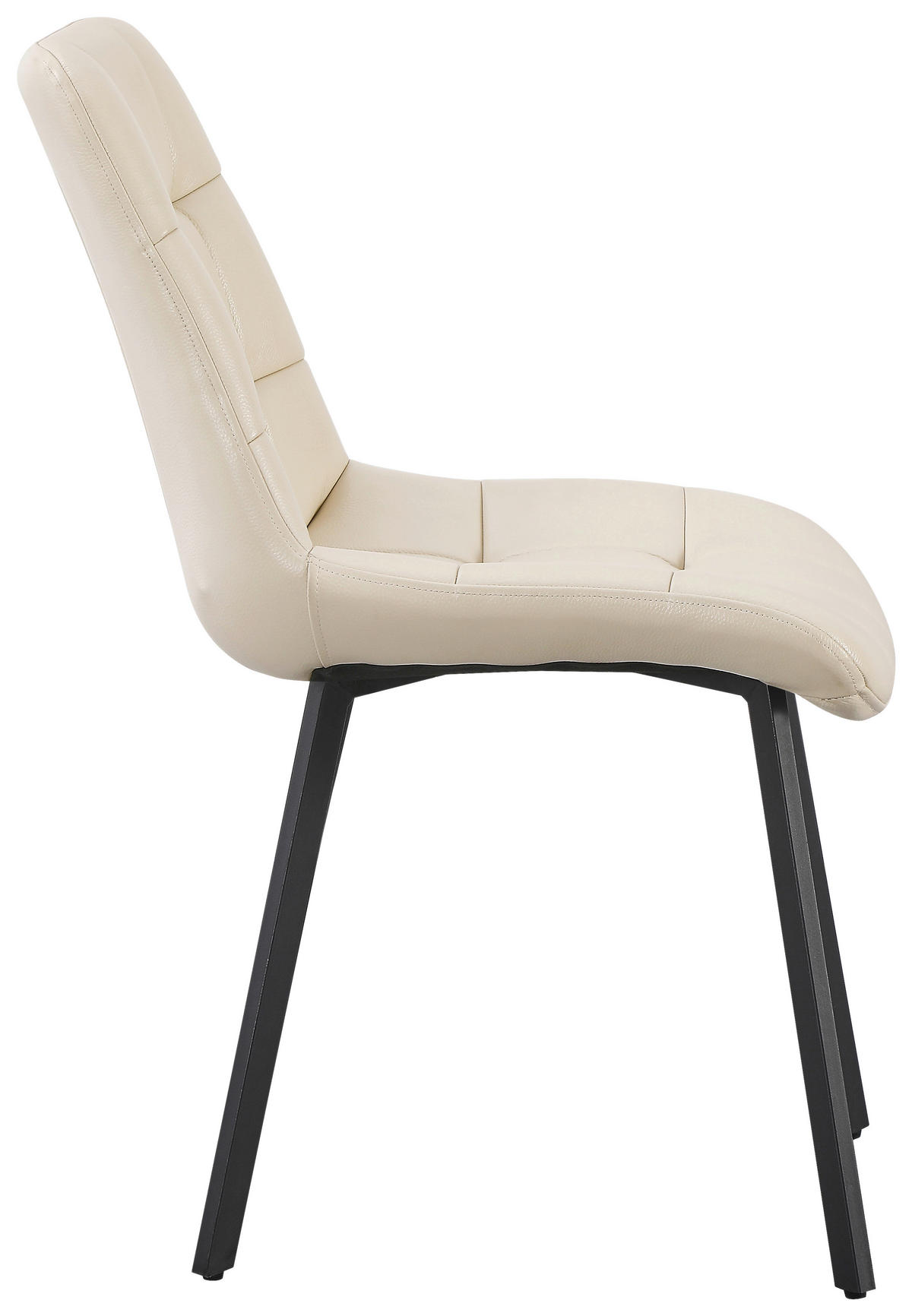 ČETVERONOŽNA STOLICA  crna, bež  metal, koža      - bež/crna, Moderno, koža/metal (51/88/62cm) - Livetastic