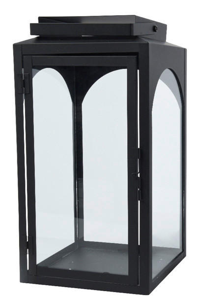 Felinar - negru, Lifestyle, sticlă/metal (18/35/18cm) - Ambia Home