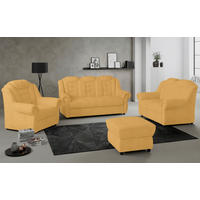 SITZGARNITUR Chenille Gelb  - Gelb/Schwarz, Konventionell, Kunststoff/Textil - Livetastic
