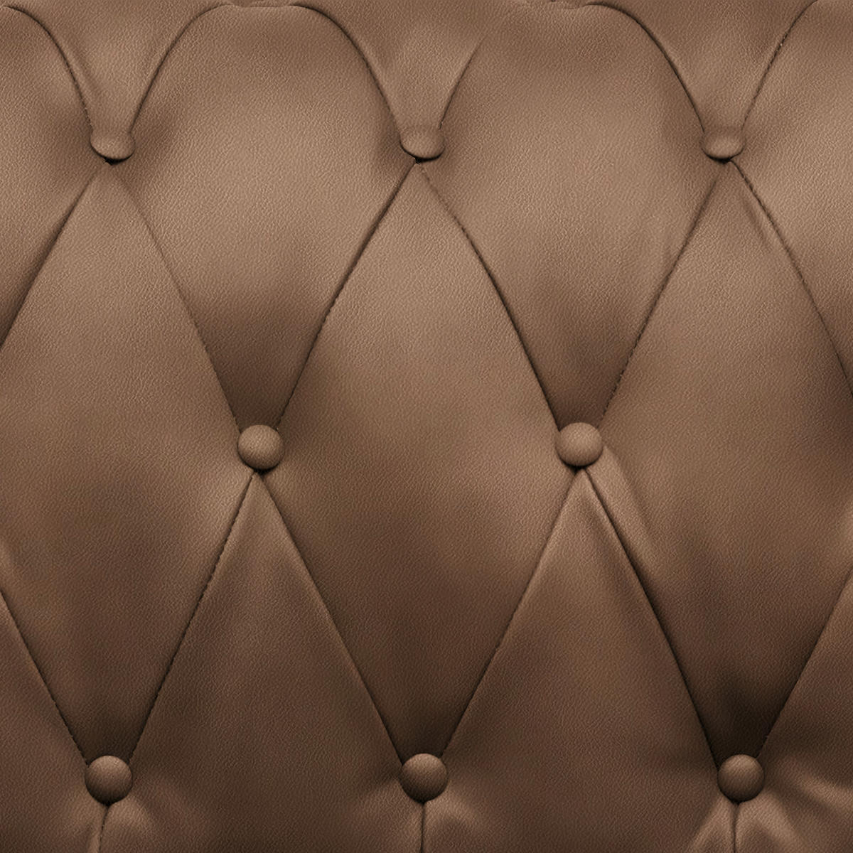 CHESTERFIELD-SOFA in Lederlook Braun  - Wengefarben/Braun, Lifestyle, Holz/Textil (206/76,5/96cm) - Landscape
