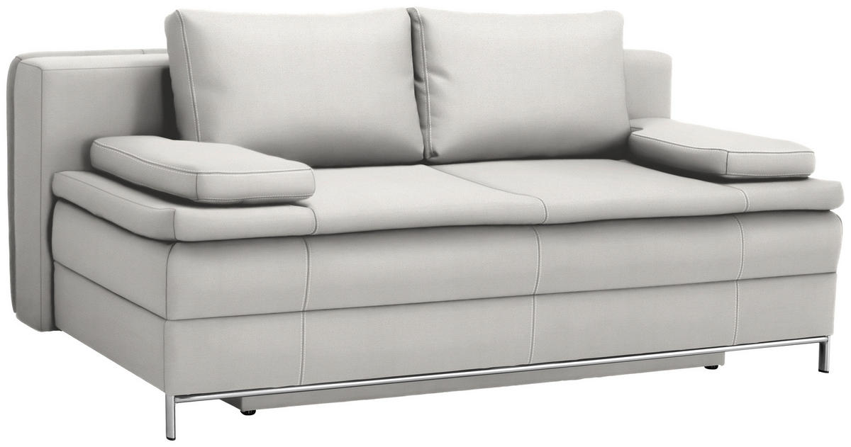 ZOFA BOXSPRING,  bela tekstil  - barve kroma/bela, Design, kovina/tekstil (200/93/107cm) - Novel