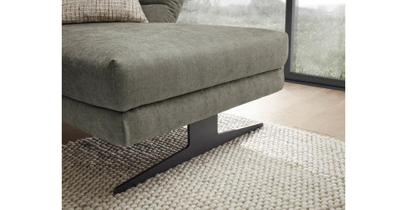 ECKSOFA in Flachgewebe Grün 279-327/176-217 cm - Schwarz/Grün, Design, Textil/Metall (279-327/176-217cm) - Dieter Knoll