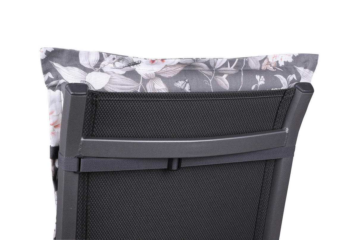 SESSELAUFLAGENSET Blume  - Anthrazit/Weiß, Basics, Textil (50/9/120cm)