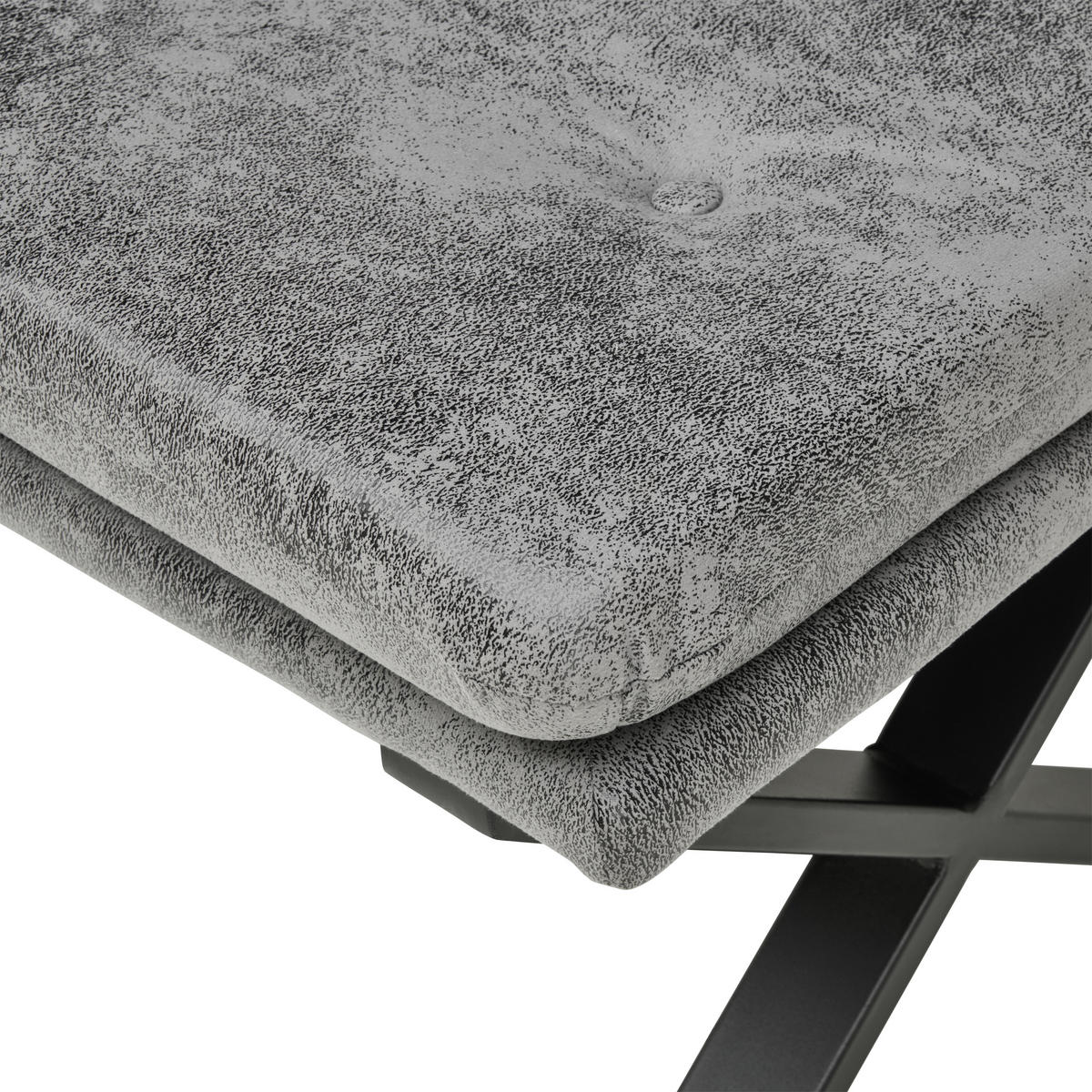 SITZBANK in Metall, Textil Grau  - Schwarz/Grau, LIFESTYLE, Textil/Metall (160/90/41cm) - MID.YOU