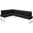 ECKBANK 174/233 cm in Schwarz, Chromfarben - Chromfarben/Schwarz, Design, Textil/Metall (174/233cm) - Novel