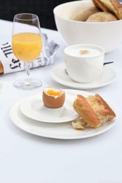 CAPPUCCINOTASSE MIT UNTERTASS A TABLE  - Weiss, Basics, Keramik (0.25l) - ASA