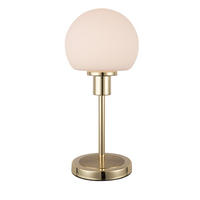 LED-TISCHLEUCHTE 15/30,5 cm   - Messingfarben/Weiß, Design, Glas/Kunststoff (15/30,5cm) - Novel