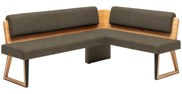 ECKBANK 235/165 cm  in Schlammfarben, Wildeiche  - Wildeiche/Schlammfarben, Design, Holz/Textil (235/165cm) - Venda