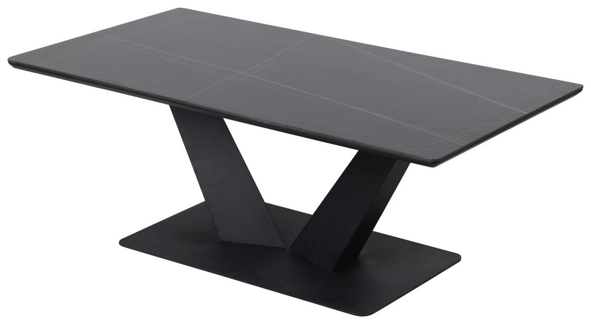 COUCHTISCH 110/60/42 cm rechteckig Schwarz  - Schwarz, Design, Keramik/Metall (110/60/42cm) - Stylife