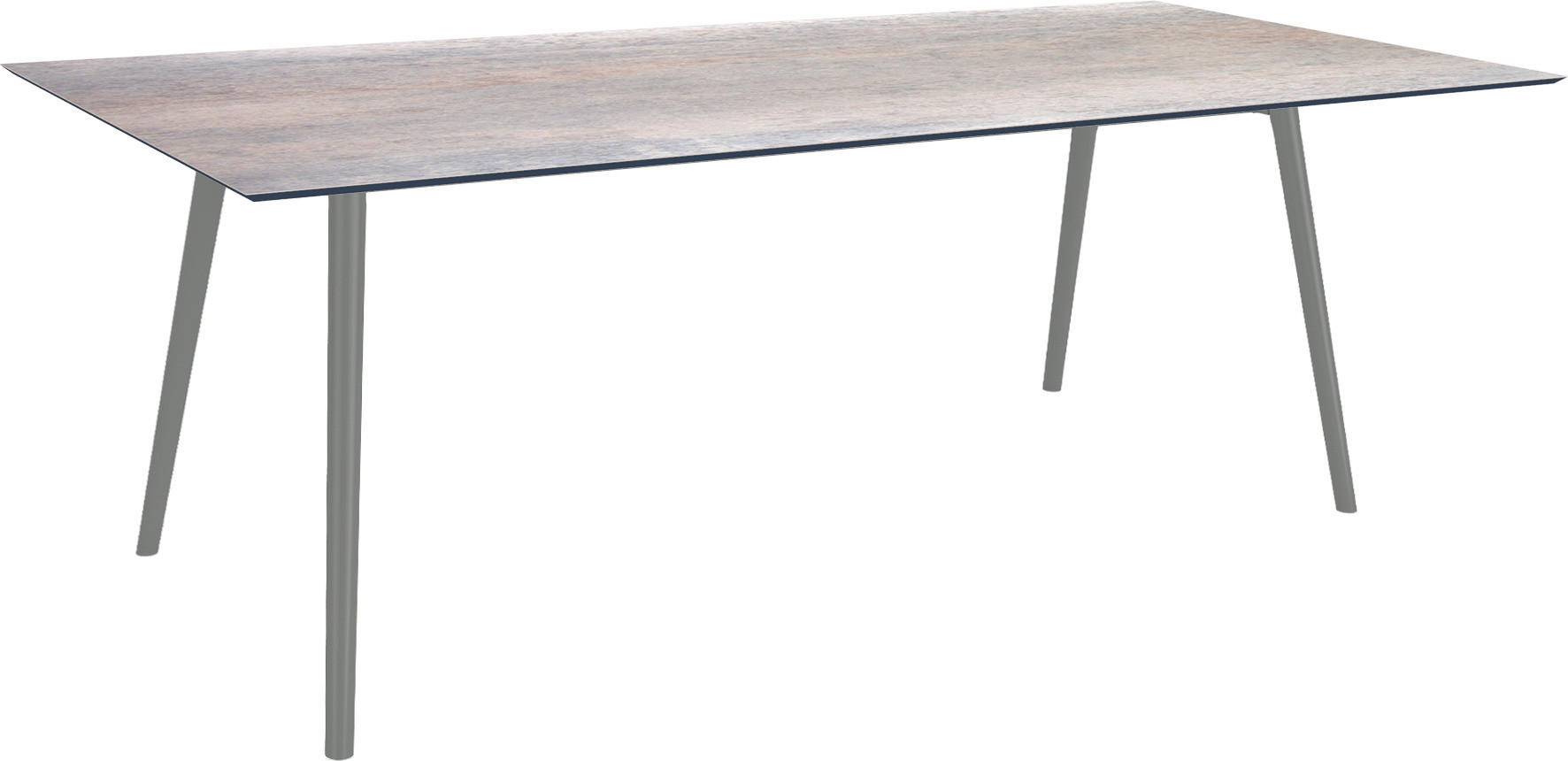 GARTENTISCH Kunststoff Grau rechteckig  - Anthrazit/Grau, MODERN, Kunststoff/Metall (220/100/75cm) - Stern