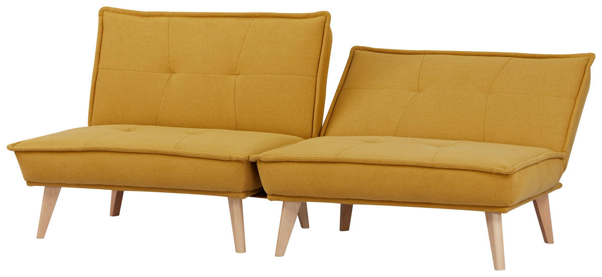 SCHLAFSOFA  in Webstoff Gelb  - Gelb/Naturfarben, Design, Holz/Textil (99/84/83cm) - MID.YOU
