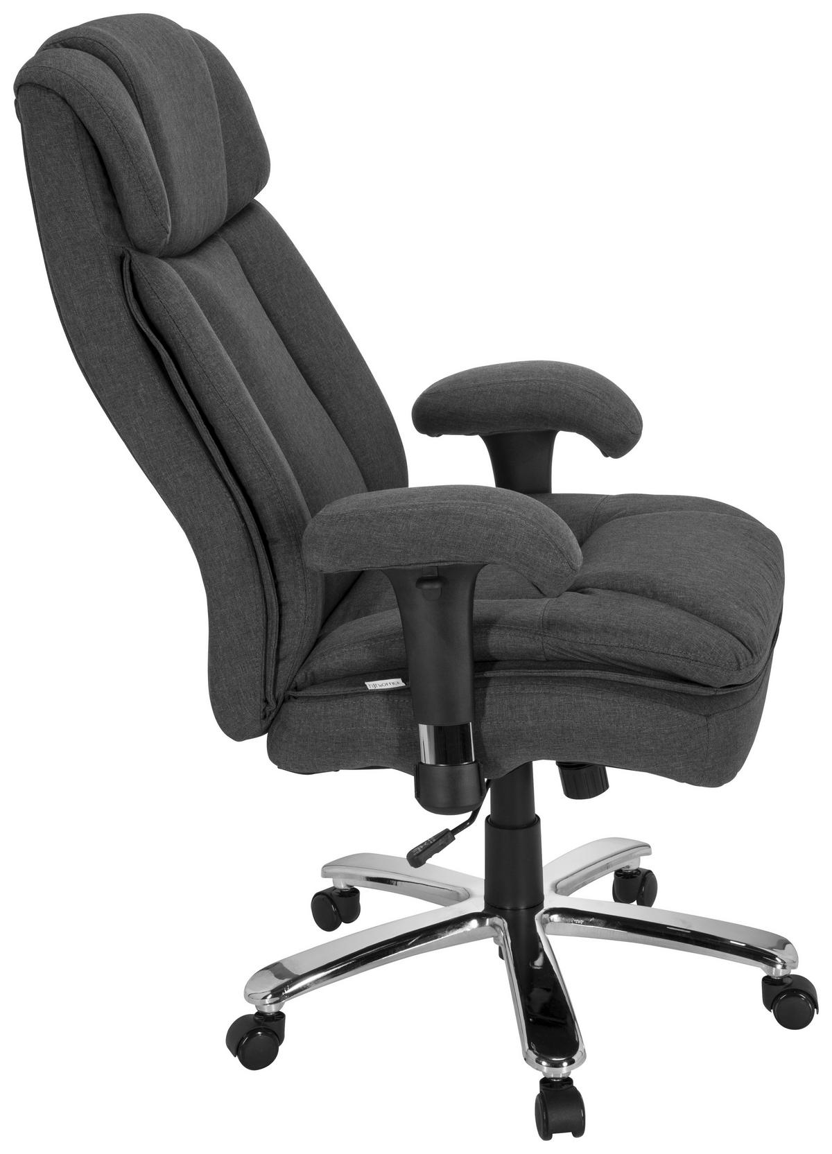 PISARNIŠKI STOL tekstil temno siva  - srebrne barve/temno siva, Moderno, kovina/umetna masa (76/123/81cm) - MID.YOU