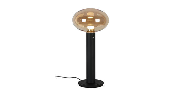 AKKU-TISCHLEUCHTE 20/42 cm  - Bernsteinfarben/Schwarz, Design, Glas/Kunststoff (20/42cm) - Dieter Knoll