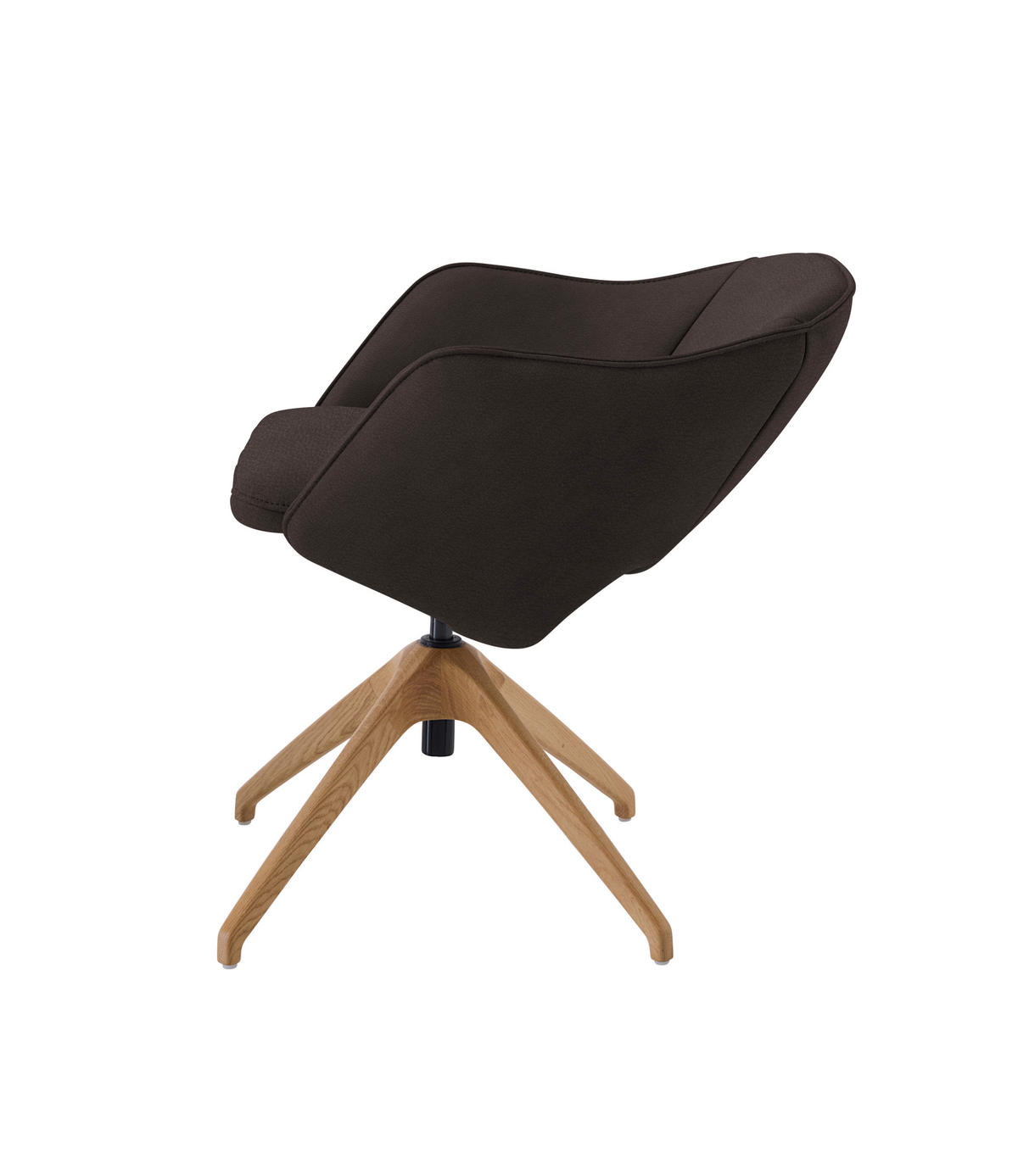 ARMLEHNSTUHL  in Echtleder naturbelassen  - Wildeiche/Mokka, Design, Leder/Holz (63/74-90/57-73cm) - Koinor