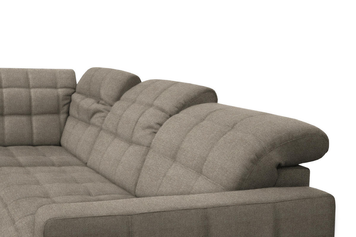 ECKSOFA in Webstoff Beige  297/216 cm  - Beige/Schwarz, Design, Holz/Textil (297/216cm) - Xora