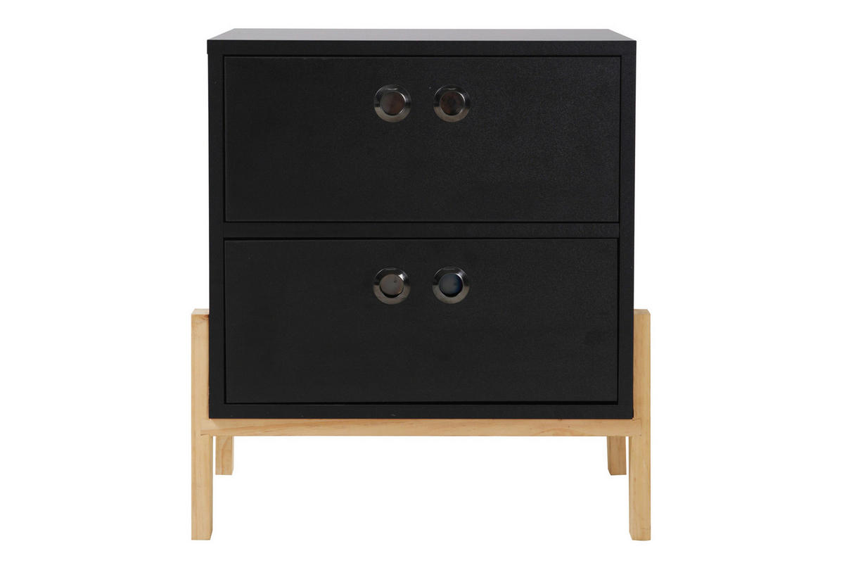 KOMMODE  in 50/55/35 cm  - Schwarz/Naturfarben, Design, Holz/Holzwerkstoff (50/55/35cm) - Livetastic