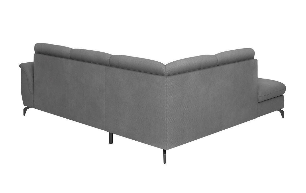 ECKSOFA ZORA E Grau Flachgewebe  - Schwarz/Grau, MODERN, Textil/Metall (212/244cm) - Sit & More
