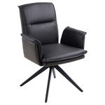 ARMLEHNSTUHL  in Eisen Mikrofaser Echtleder, Kombination Echtleder/Stoff pigmentiert  - Anthrazit/Schwarz, Design, Leder/Textil (60,5/87/66cm) - Novel