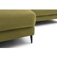 ECKSOFA  in Flachgewebe Hellgrün Rücken echt  177/253 cm  - Schwarz/Hellgrün, Design, Textil/Metall (177/253cm) - Dieter Knoll