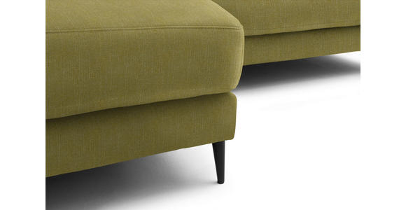 ECKSOFA  in Flachgewebe Hellgrün Rücken echt  177/253 cm  - Schwarz/Hellgrün, Design, Textil/Metall (177/253cm) - Dieter Knoll