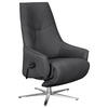 RELAXSESSEL in Leder Dunkelgrau  - Edelstahlfarben/Dunkelgrau, Design, Leder/Metall (70/120/88cm) - Himolla
