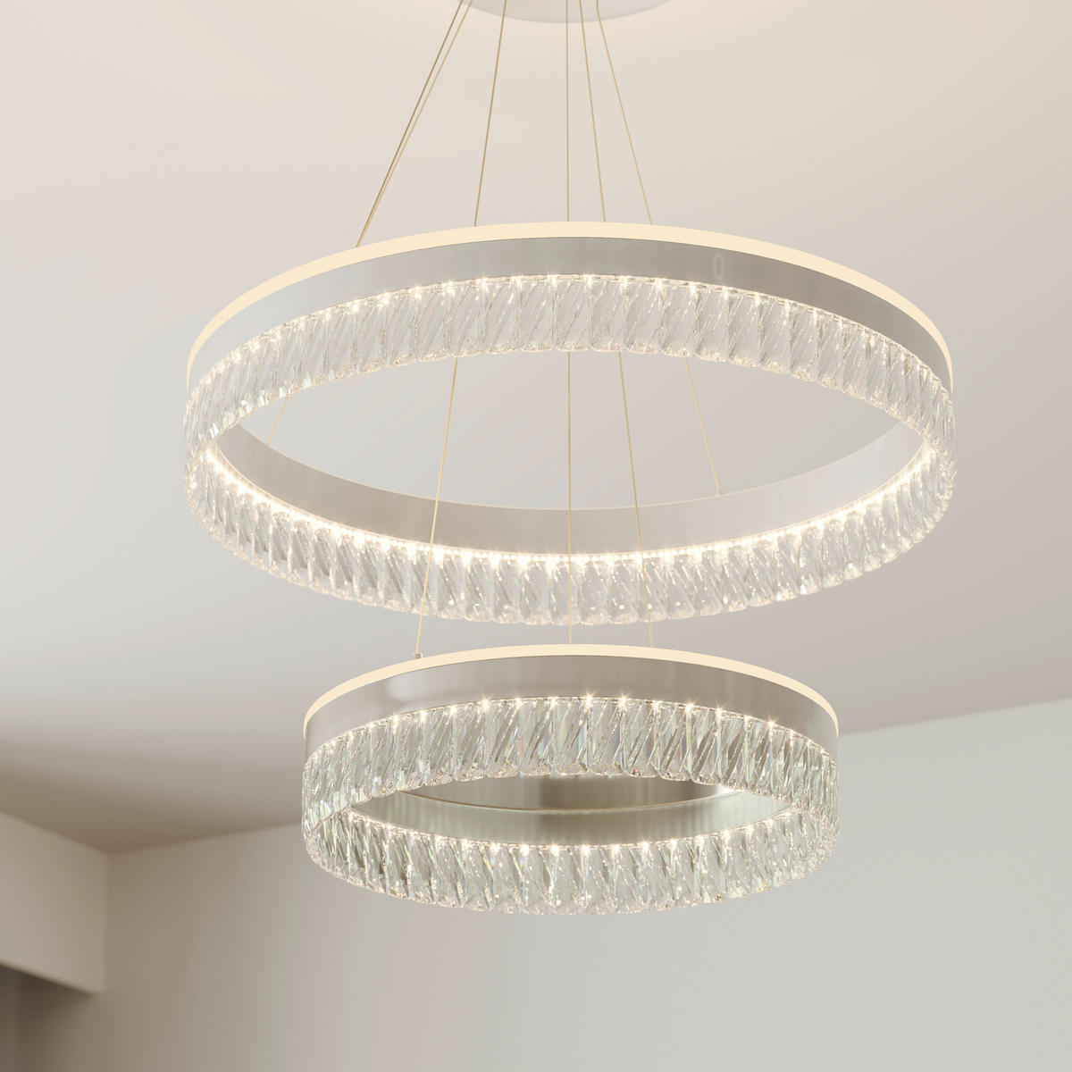 LED-HÄNGLAMPA Bunda 60/150 cm  - klar, Design, metall/glas (60/150cm) - Glandor
