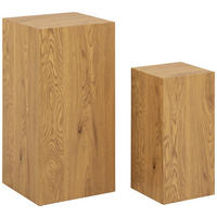 BLUMENSÄULE Papier, Holzwerkstoff  - Eichefarben, Design, Papier/Holzwerkstoff (35/70/35cm) - Livetastic