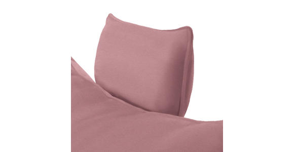 ECKSOFA in Flachgewebe Rosa 176/292 cm - Schwarz/Rosa, MODERN, Textil/Metall (176/292cm) - Carryhome
