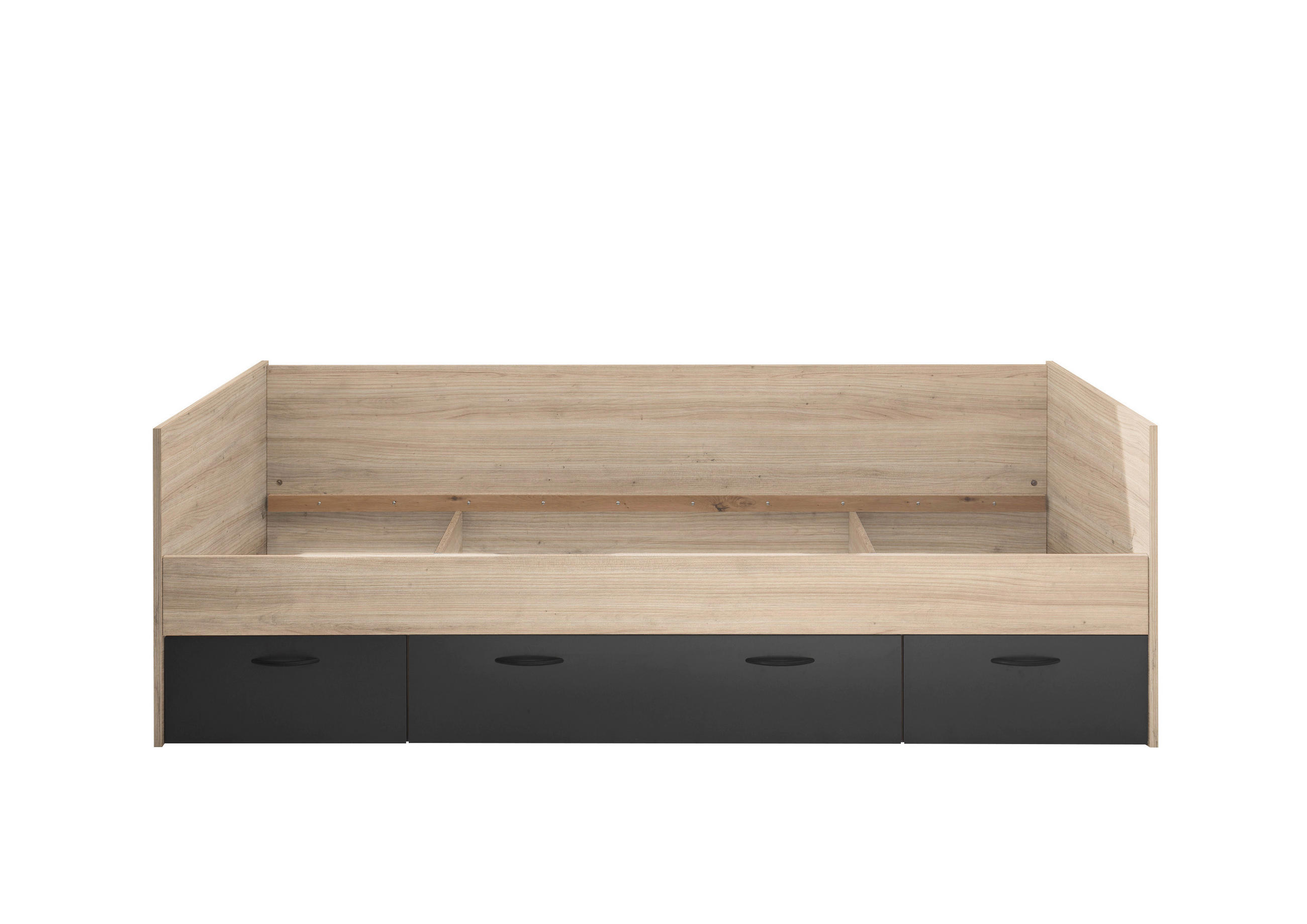 KREVET    204/65/95 cm  grafitno siva, boja hrasta  - boja hrasta/grafitno siva, Konvencionalno, pločasti materijal (204/65/95cm) - Hom`in
