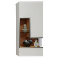 HÄNGEVITRINE  in furniert Balkeneiche Weiß, Eichefarben  - Eichefarben/Alufarben, Design, Glas/Holz (60,3/137,1/42,4cm) - Dieter Knoll