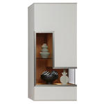 HÄNGEVITRINE in Weiß, Eichefarben   - Eichefarben/Alufarben, Design, Glas/Holz (60,3/137,1/42,4cm) - Dieter Knoll