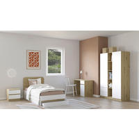 MLADINSKA SOBA hrast artisan, bela, visoki sijaj  - bela/visoki sijaj, Konvencionalno, leseni material - Boxxx