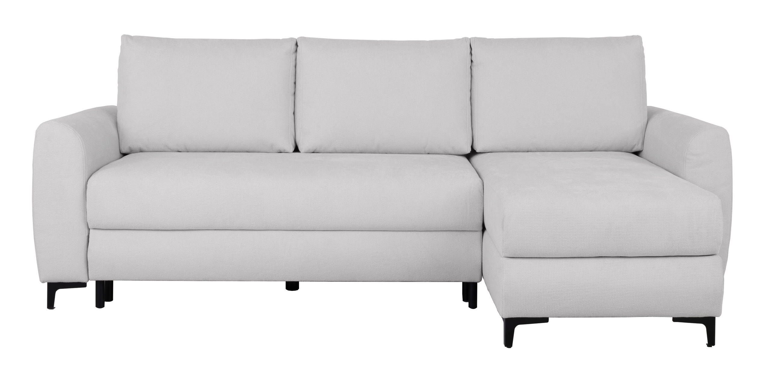 Thumbnail - Mid.you Ecksofa Moli, Grau, Textil, Uni, 3-Sitzer, Füllung: Silikon, Schaumstoffflocken, seitenverkehrt montierbar, L-Fo...