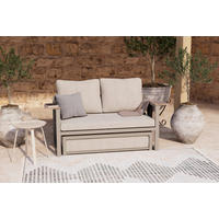 LOUNGEGARNITUR 2-teilig   155/65/74 cm Stahl  - Dunkelgrau/Beige, MODERN, Kunststoff/Textil (155/65/74cm) - Ambia Garden