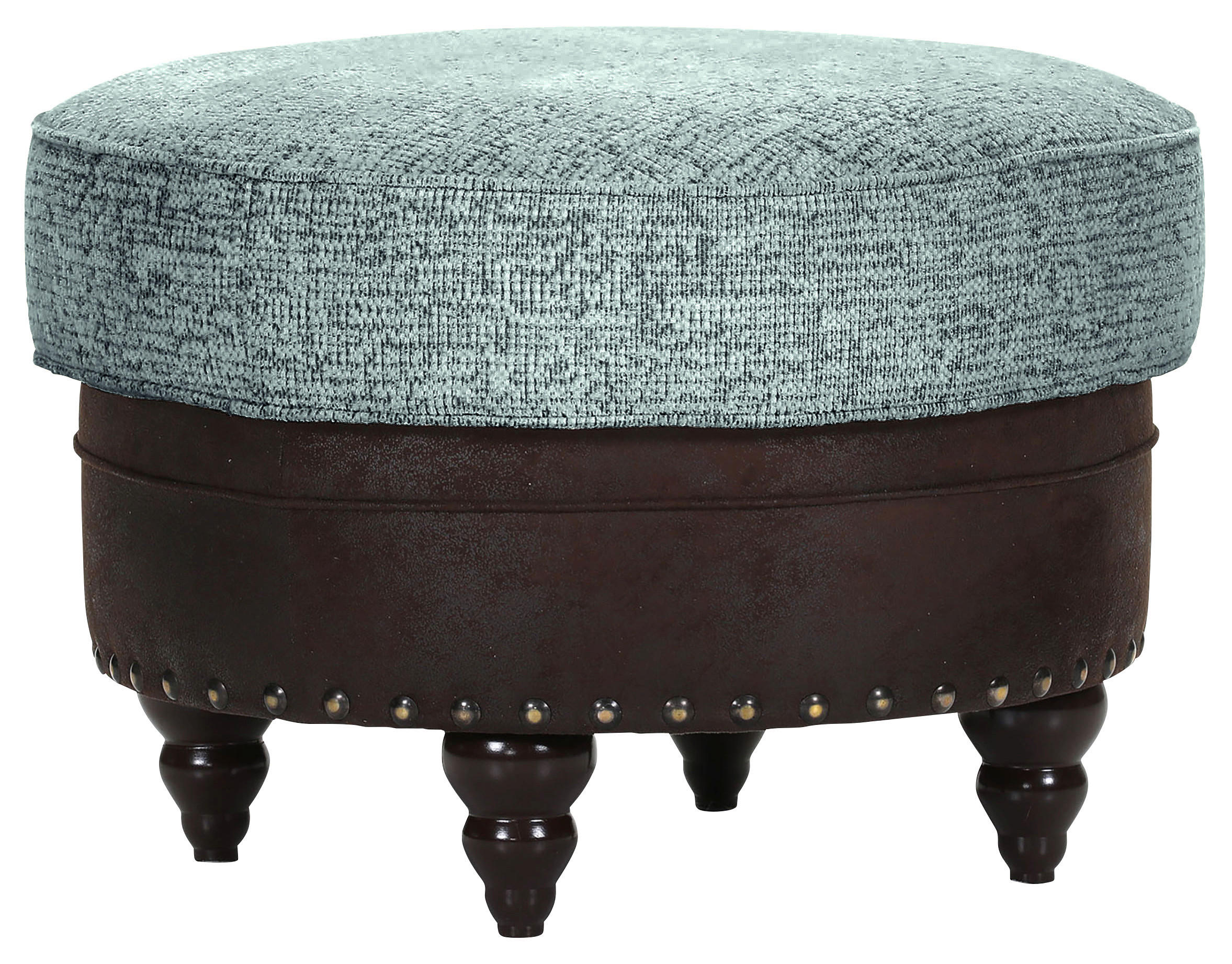 HOCKER in Textil Türkis, Dunkelbraun  - Türkis/Dunkelbraun, ROMANTIK / LANDHAUS, Holz/Textil (75/50/75cm) - Landscape