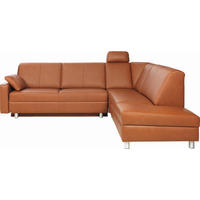 ECKSOFA  in Echtleder Braun  268/217 cm  - Alufarben/Braun, KONVENTIONELL, Leder/Metall (268/217cm) - Sedda