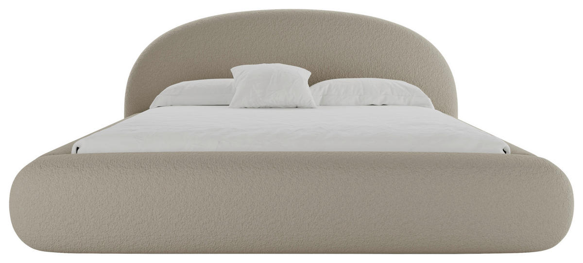 POLSTERBETT 180/200 cm,  in Taupe, gepolstertes Kopfteil, Lattenrost, Bettkasten,  - Taupe/Schwarz, Design, Holz/Textil (180/200cm) - Chameo