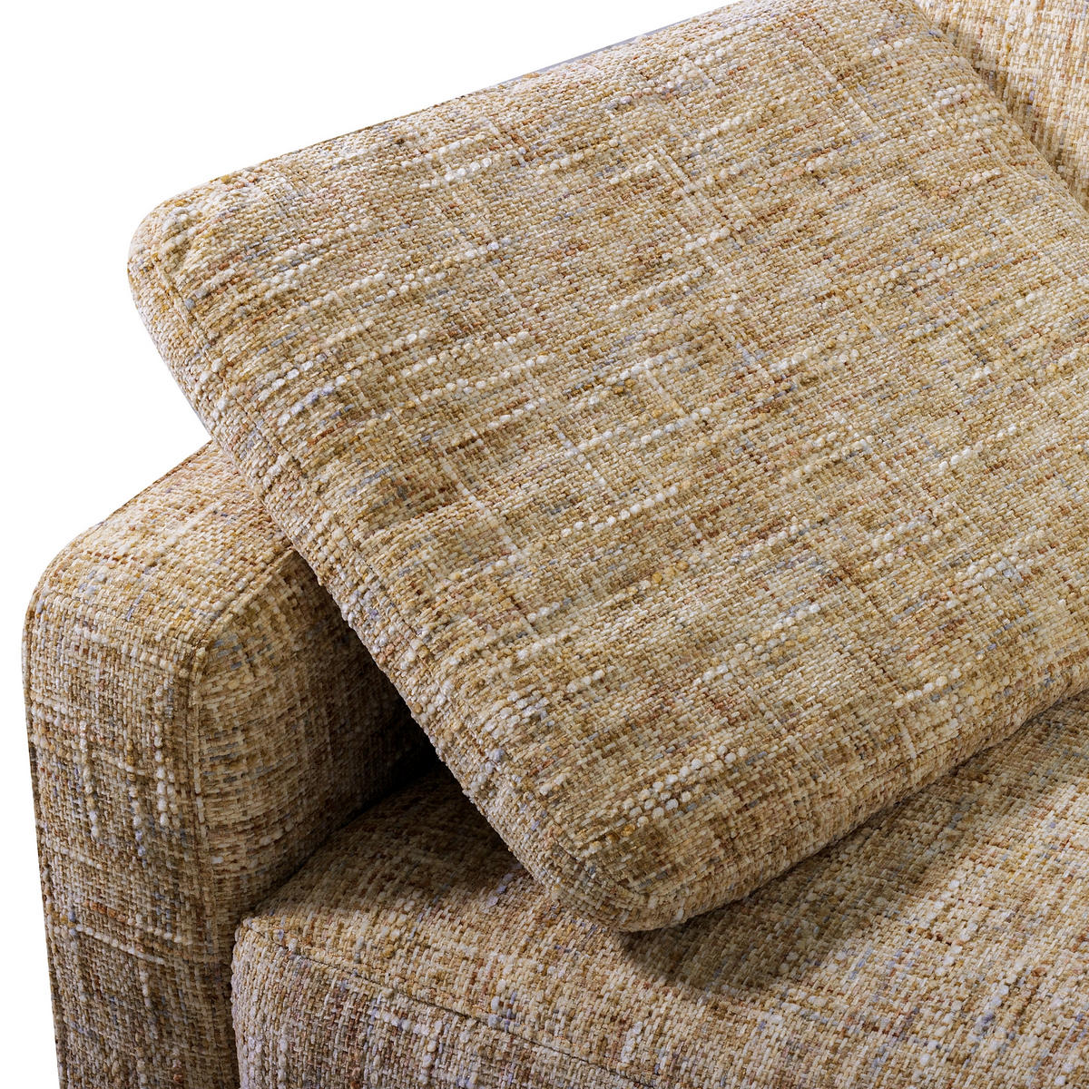 3-SITZER-SOFA Webstoff Hellbraun  - Hellbraun/Schwarzchrom, Design, Textil/Metall (187/85/92cm) - Livetastic