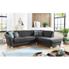 ECKSOFA in Flachgewebe Schwarz  - Schwarz/Naturfarben, Konventionell, Holz/Textil (257/212cm) - Sit & More