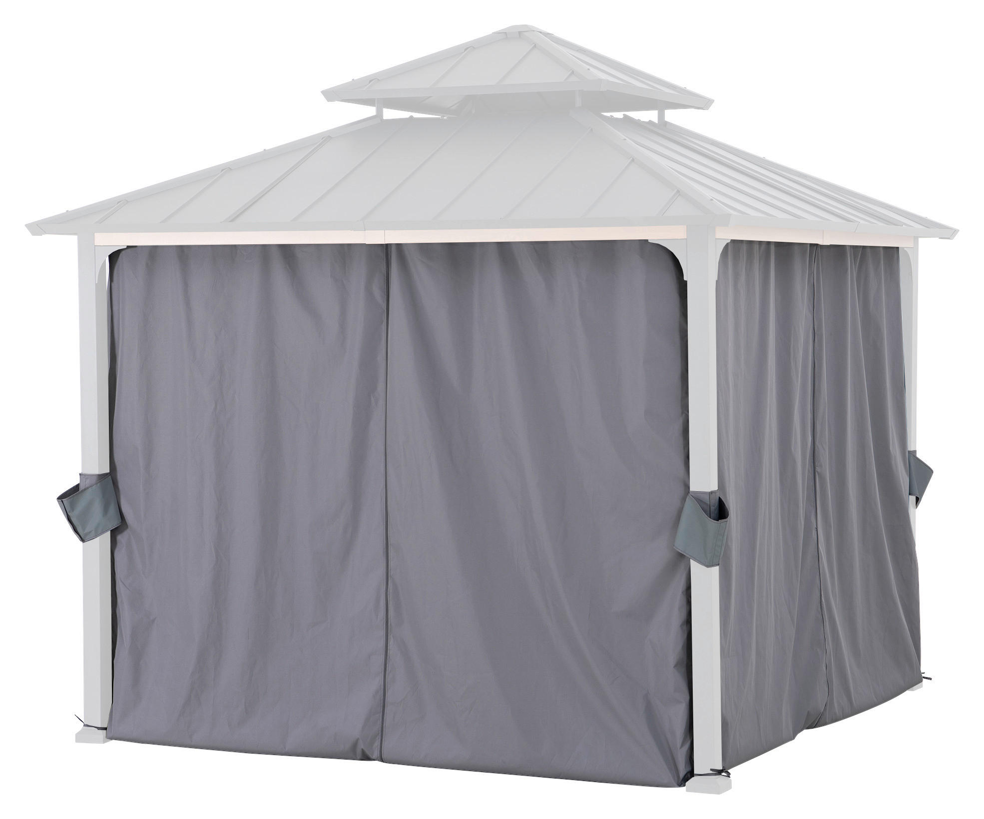 PAVILLON-SEITENTEIL   - Grau, Basics, Kunststoff (265/221cm) - Modante