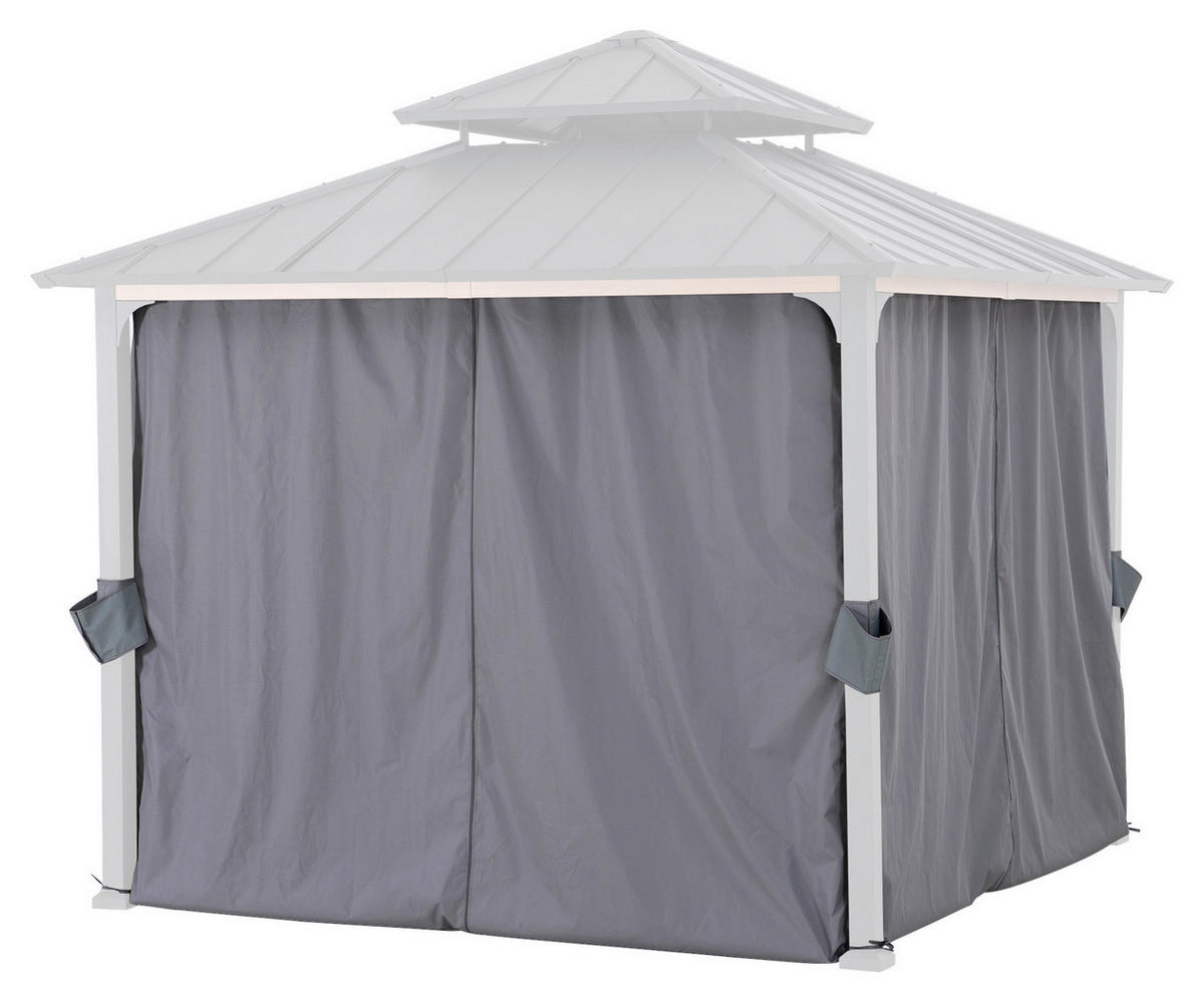 PAVILLON-SEITENTEIL   - Grau, Basics, Kunststoff (265/221cm) - Modante