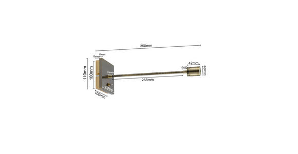 LED-WANDLEUCHTE Algol 11/11/35 cm  - Bronzefarben, KONVENTIONELL, Kunststoff/Metall (11/11/35cm) - Novel