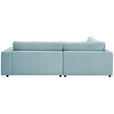 ECKSOFA in Cord Hellblau  - Schwarz/Hellblau, Design, Kunststoff/Textil (224/265cm) - Hom`in