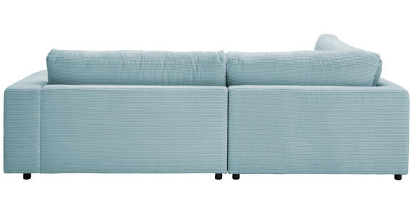 ECKSOFA in Cord Hellblau  - Schwarz/Hellblau, Design, Kunststoff/Textil (224/265cm) - Hom`in