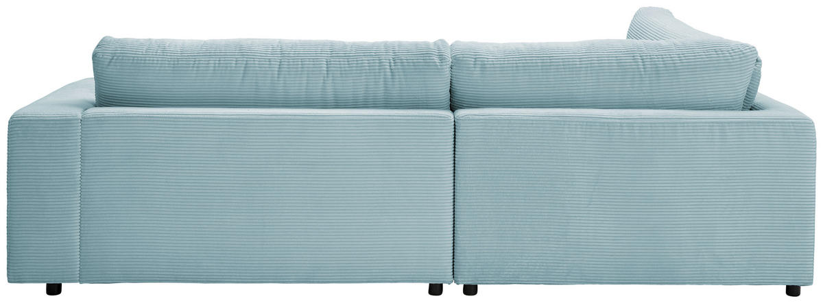 ECKSOFA in Cord Hellblau  - Schwarz/Hellblau, Design, Kunststoff/Textil (224/265cm) - Hom`in