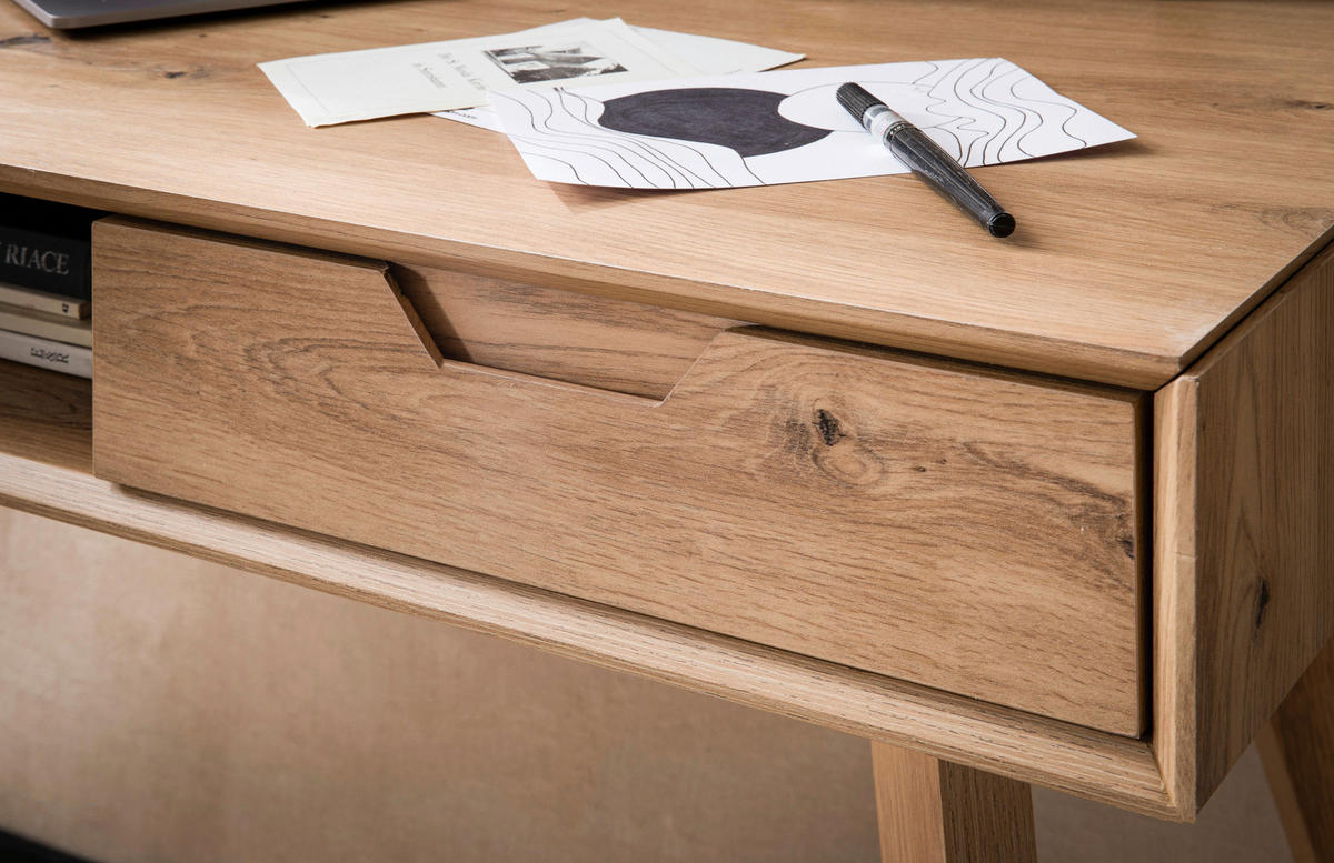 SCHREIBTISCH 120/55/77 cm Eichefarben Stauraum  - Eichefarben, Design, Holz/Holzwerkstoff (120/55/77cm) - MID.YOU